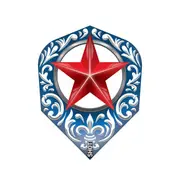 SHOT DARTS Wild Frontier Trailblazer Dart Flights 100 Micron Blue With Red Star - Small Standard