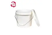 2pk Quadrant 10L Tamper Evident Lid Round Pail Plastic Storage Container White