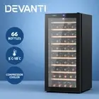 Devanti Wine Fridge Cooler Compressor Cellar Chiller Home 66 Bottles Black