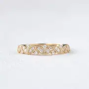 Unique Round Moissanite Engagement Ring Wedding Band VVS 925 Sterling Silver