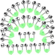 MOBUTOFU 50pcs Bell Clip Fishing Rod Bait Alarm Night Fishing Rod Alarm Dual Alert Bells Fishing Bell Alarms Night Fishing Bite Alarm Dual Alert Fishing Bell Fish Bite Alarm Bells Fishing