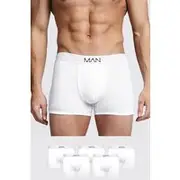 Mens White 5 Pack MAN Trunks