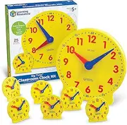 Learning Resources Classroom Clock Kit, Clock for Kids, Learning to Tell Time, Clocks for Teaching Time, Ages 5+,