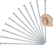 12 Inch Galvanized Landscape Stakes Metal Landscape Edging Anchoring Spikes, Landscape Anchoring Stake for Artificial Turf, Paver Edging, Weed Barrier, Tent, Camping, Carpentry (50)