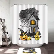Halloweens Haunted House Shower Curtain