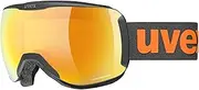 [Uvex] Downhill 2100 CV - Ski Goggle for Men and Women - Contrast Enhancing - No Distortion & Anti-Fog Coating - Black Matt/Orange-Yellow - One Size