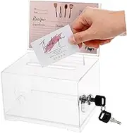 TOGEVAL Box Box Clear Acrylic Card Box for Weddings Secure Donation Box with Lock and Keys Versatile Storage for Fundraising Events Stylish Design for present Cards and Messages