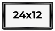 24x12 Shadow Box Frame Black | 1.25 inches Deep Real Wood Contemporary Shadowbox