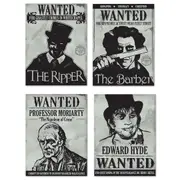 Sherlock Holmes Party Supplies - Wanted Sign Cutouts 4 pack