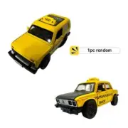 1Pc 2 Designs Random Alloy Car Taxi Model Metal Pull-Back Simulation