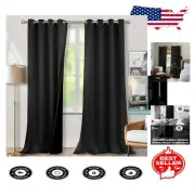 Luxury 100% Blackout Grommet Curtains - Complete Light Locking for Bedroom Bliss
