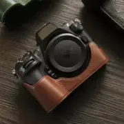 Genuine Leather Camera Half Case Bag for Nikon Z8 Camera Retro Cover Handmade