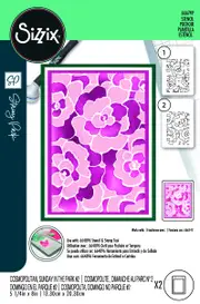 Sizzix A6 Stencil 2pk Cosmopolitan Sunday in the Park #2 by Stacey Park