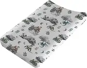 Watercolor Dragons Fairytale Baby Changing Pad Covers Dragon Wings Leaves Moon Clouds Diaper Changing Table Sheets for Boy Girl Soft Breathable Stretch Diaper Change Pad Table Covers Mats 32''x16''