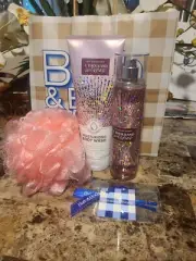 Bath & Body Works A THOUSAND WISHES 3PC Gift Set, Mist, Body Wash, & Bath Sponge