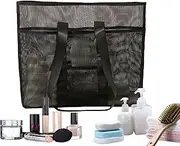 [Generic] Pool Bag - Portable Mesh Tote Bag,Large Capacity, Multifunctional Travel Supplies for Cosmetics Towel Swimsuit
