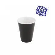 6x Latte Cup Black 200mL Bevande Tapered Tea Coffee Cups Hot Chocolate