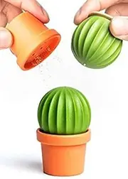 QUALY Novelty Salt and Pepper Shaker Cactus. Salt and Pepper in One. Great Decorative and Practical Accessory for Kitchen, Dining Room. Cool Tequila Accessory