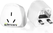 2X AU to UK Plug Adapter, Grounded Australian Visitors Travel Converter, Convert
