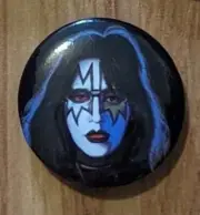 KISS Spaceman Frehley Blue 1.25" Pinback Button (Pins Approx. 32mm)