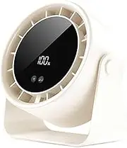 Desk Fan - Air Circulator Quiet Fan, 2025 New Usb Powered Small Portable Fans, Adjustable Mini Table Fans with Led Display,10 Speeds Long-Lasting Use, Compact Lightweight Design (B)