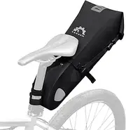Bike dle Bag 10L Adjustable Bike Seat Bag Bike Packing Gear with Roll-Top Closure Bikepacking Bags for Mountain Road Bikes Black TPU