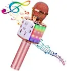 4 in 1 Bluetooth Handheld Wireless Karaoke Microphone Portable Speaker Home Pink