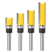 "6.35mm Shank Router Bit Pattern Flush Trim Blade Bearing 1/2"" Straight End Mill Slotting Milling Cutter For Woodworking"