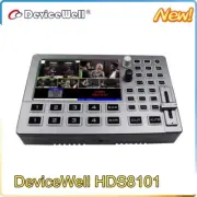 DeviceWell HDS8101 4-CH HDMI Video Switcher 5 inch FHD LCD Screen UVC Streaming