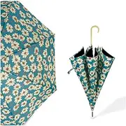 Portable Golf Umbrella Fashionable Floral Stick Umbrella with Classic J Crook Handle Auto Open Canopy Vented Cane Umbrella for Women Girl Business