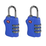2x Tosca TSA Approved Luggage Bag Security Combination Safety Lock - Blue