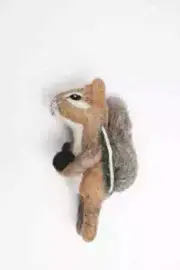 Finger Puppet Chipmunk 100% Wool Felt Toy Forest Animal Handmade Fair Trade