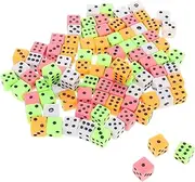 100pcs Set Small Colorful Dice Set Six Sided Miniature Plastic Dices with Square Corners for Board Games Party Activities and Crafting Projects