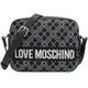 MOSCHINO LOVE MOSCHINO 菱格織布斜背相機包.黑白