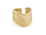 Adjustable Stripes Ring Raw brass (18mm 8US inner size) 3366
