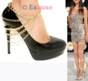 Hollywood celebrity Heel Multi Chain Anklet Shoe Ankle Bracelet pump Cuban link