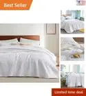 California King Quilt Set - Lightweight Summer Ultra Quilt - White Bedspread
