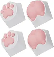 SEWACC 4pcs Cat Paw Keycaps for Mechanical Keyboards Skin Friendly Easy Installation Gaming Keycaps for Present Ideas