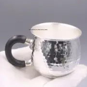 Pure S999 Fine Silver Tea Cup Handmade Mirror surface Coffee Mug Cup 3.2inchH