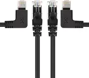 Cable Matters (Combo Pack) Angled Cat 6 Ethernet Patch Cable (Straight to Left Angle + Right Angle) 5 Feet