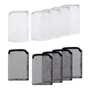 Catzon 10 Pcs Aquarium Filter Media Bags with Zipper for Activated Carbon Biospheres-White+Black