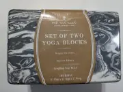 Oak and Reed Yoga Blocks Set of 2 Form Function Foam Gray White Marble New