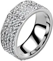 [EKIDAZ] Full Diamond Engagement Ring for Men/Women, 925 Exquisite Zircon Commemorate Ring, Forever Love Ring for Her On Wedding, Valentine's, Birthday Gifts