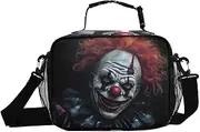 Scary Clown Nose Red Insulated Lunch Box for Women Men - Ideal for Work, Picnics - Includes Adjustable Shoulder Strap