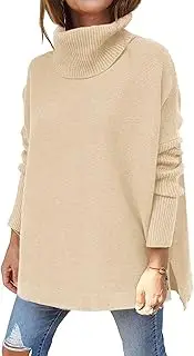 [vbcdwa] Women's Jumpers Batwing Long Sleeve Pullover Oversized Turtleneck Sweater Knitwear