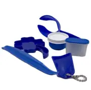 Tupperware Tiny Treasures Gadget Set Blue Magnet, Smidget, Keychain Gadgets