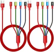 4-in-1 Fast Charging Cable 3.5A Multi USB Adapter for Phones and Tablets