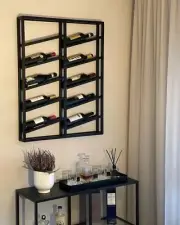 Wine Rack Metal, Steel Wine Rack, Industrial Wine Rack, Wine Storage 10 Bottles