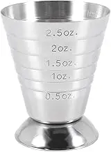 Yharnamite Stainless Steel Measuring Cup, 2.5 oz, 75 ml, 5 Tbsp, Cocktail Jiggers, Stainless Steel Liquid Mini Graduated Cup for Liquid or Crafting Cocktails