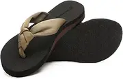 [SincereWay] Women's Summer Flip Flops Stretch Cloth Strap Thong Sandals Non-Slip Flip-Flops With Arch Support